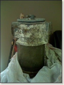 The old raw water strainer